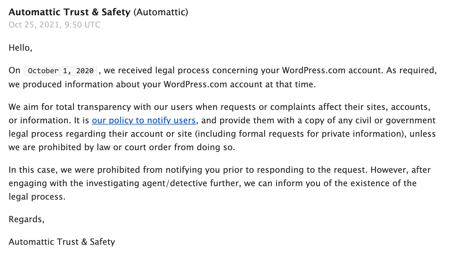 EVIDENCE THAT THE GOVERNMENT STILL CONSIDERS ME A THREAT Idiots. I’m trying to r