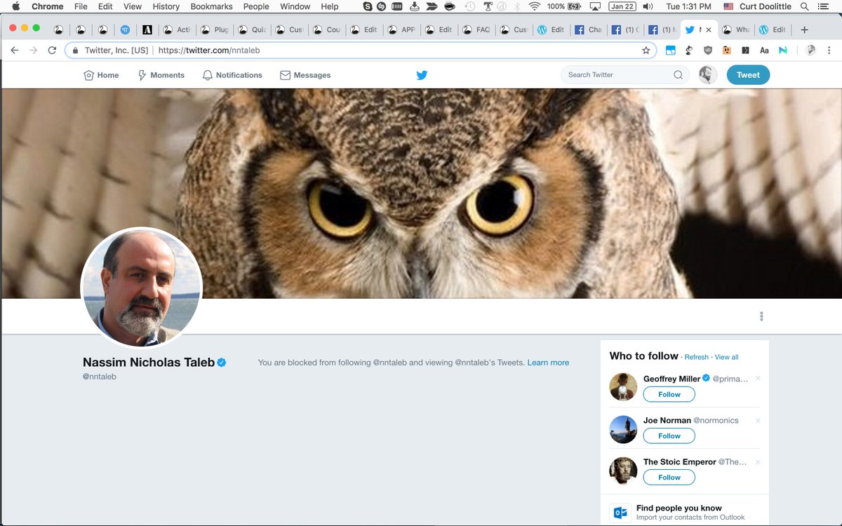 TALEB BLOCKED ME. Do I get a reward for speaking truth to sophism?