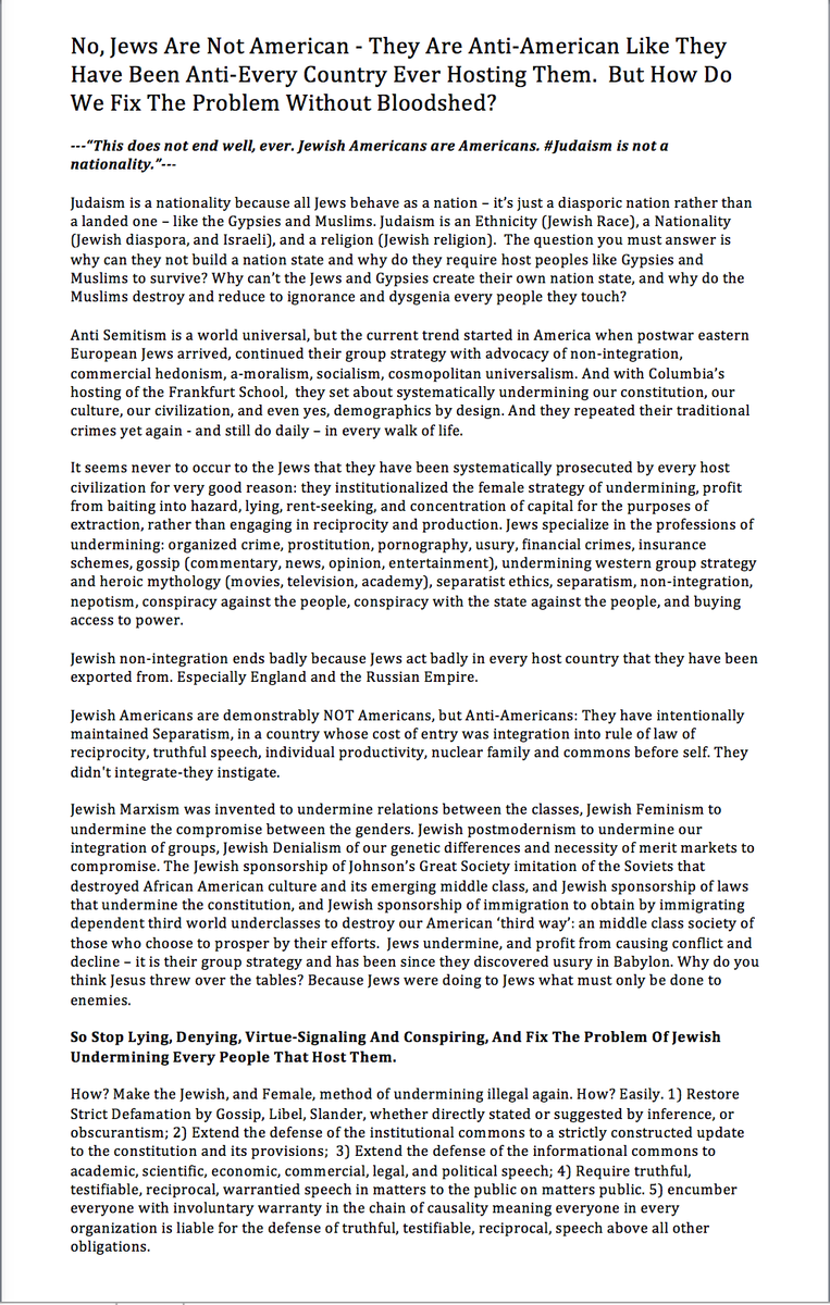 5) The jewish refusal to join the american civilization, integrate into it, and