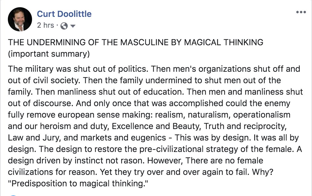 THE UNDERMINING OF THE MASCULINE BY MAGICAL THINKING