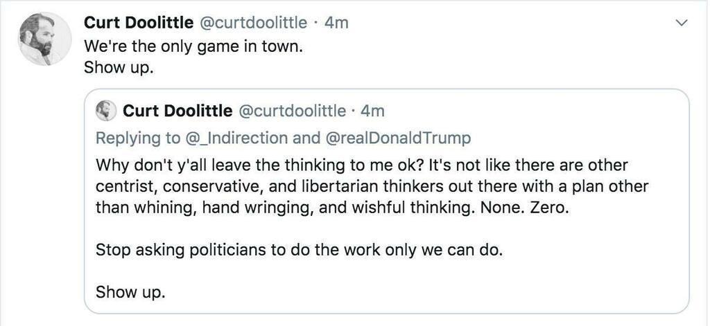 RT @curtdoolittle: I love this messaging. ;) Stop asking politicians to do the w