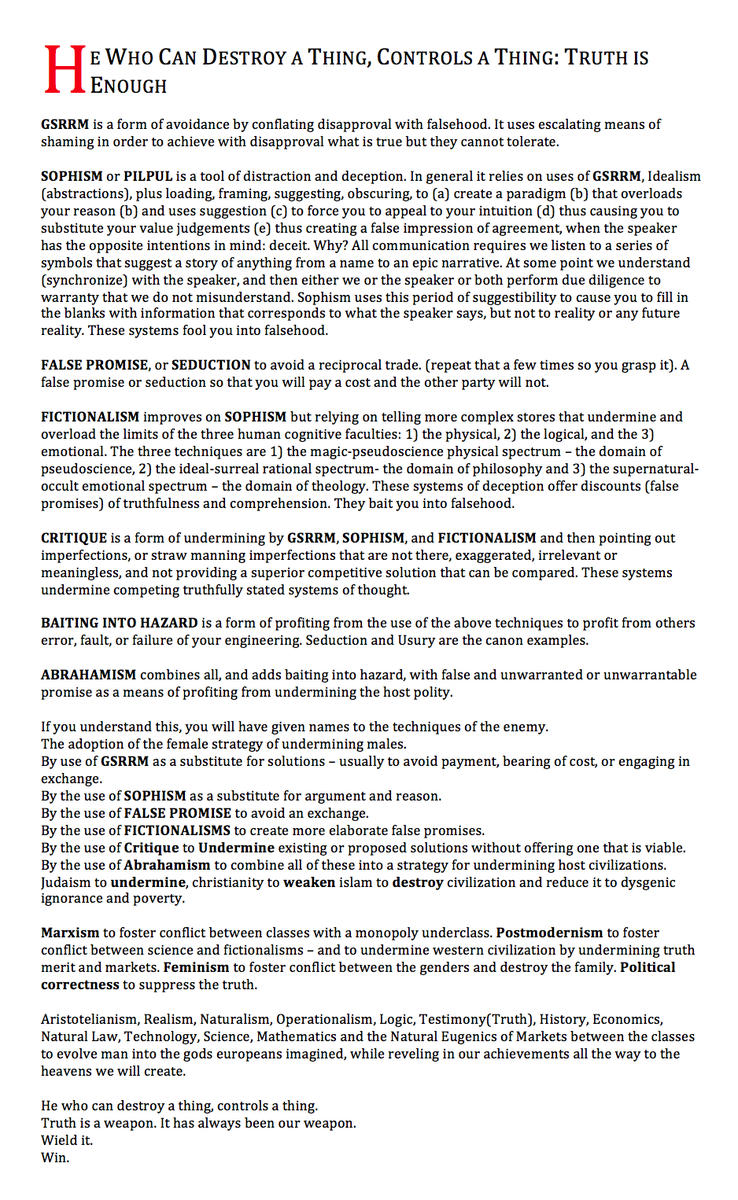 TRUTH IS ENOUGH TO MAKE THE WEST – AND ENOUGH TO SAVE AND RESTORE THE WEST