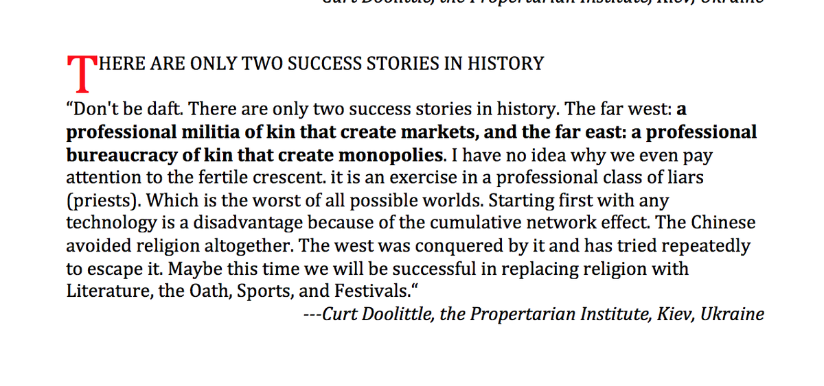 The Far East and the Far West are the Only Two Successes in History