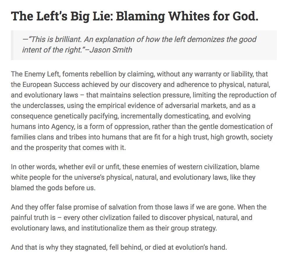 THE ORIGIN OF THE LEFT’S FALSE PROMISE: BLAMING WHITES FOR GOD