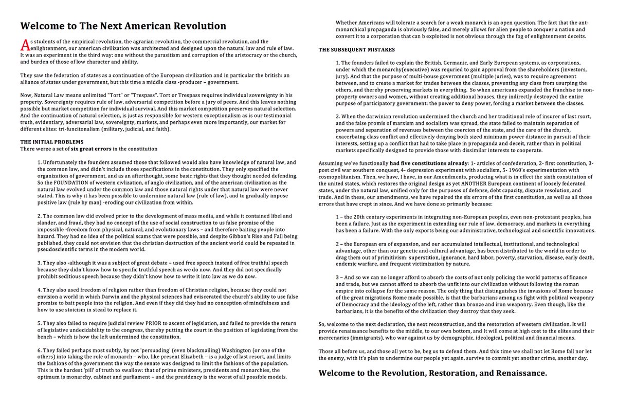 WELCOME TO THE REVOLUTION, RESTORATION, AND RENAISSANCE!!!