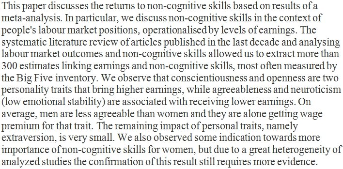 RT @DegenRolf: Meta-analysis: People with nice personality traits achieve a lowe