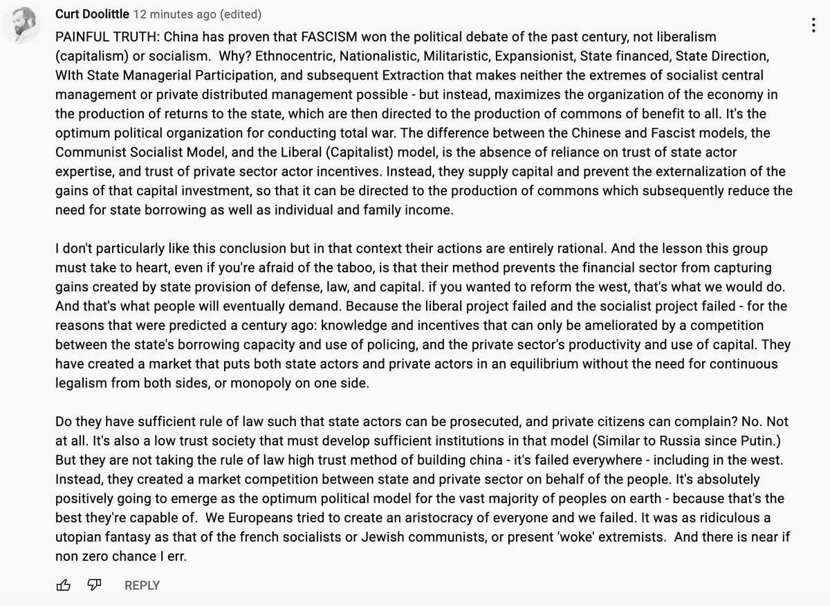 WATCH NERDS AVOID STATING THE OBVIOUS: THAT CHINA CHOSE FASCISM, AND FASCISM WON