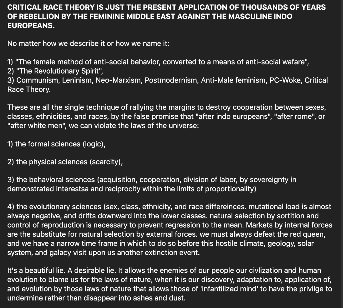 CRITICAL RACE THEORY AS CONTINUATION OF CIVILIZATIONAL WARFARE