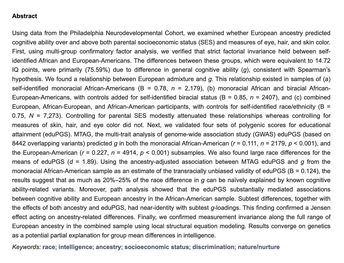 Excerpt. This study illustrates that racial hybridization produces the expected