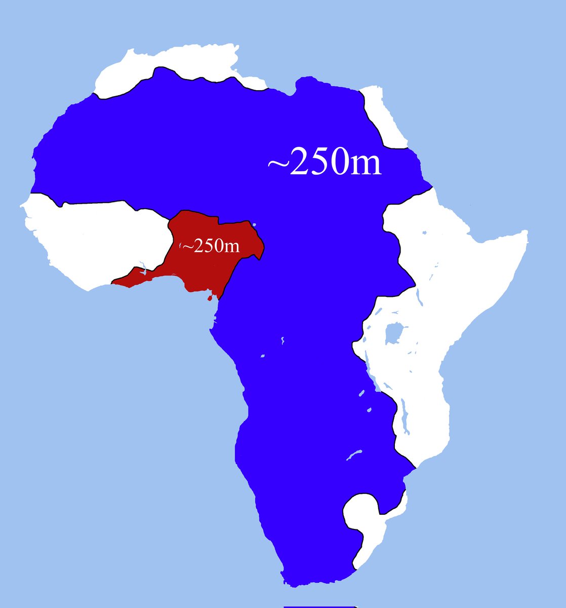 RT @amazingmap: These two areas of Africa have roughly equal populations