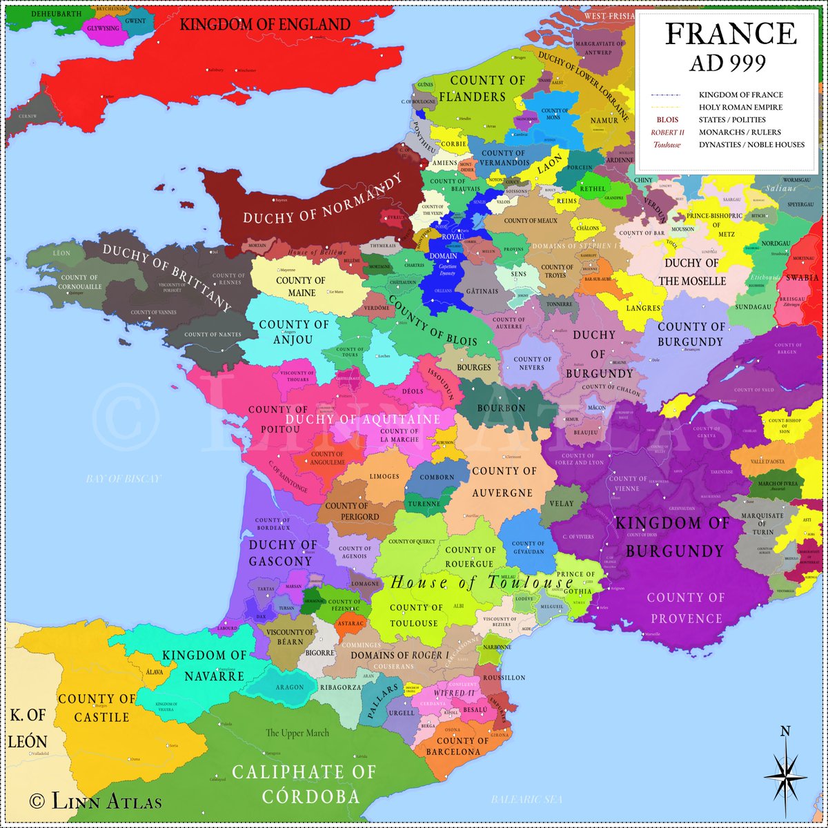 RT @nrken19: Map of France in 999 AD