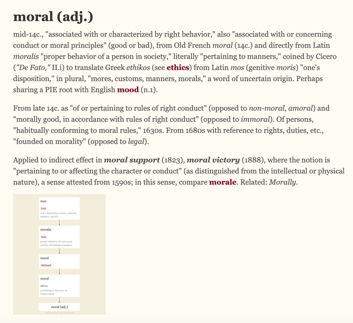 Originally search for universals (greek). Later adapted by analogy. Like many in