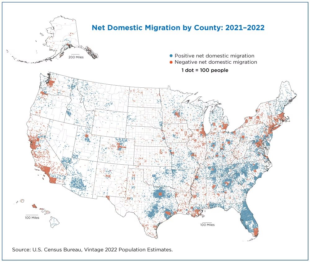 NATIONAL DIVORCE PROGRESS Net Domestic Migration by County (a) out of Cosmopolit