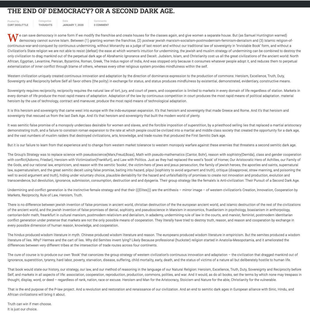 (Worth Repeating) The End of Democracy, The Republic, The rule of Law? Or a Seco