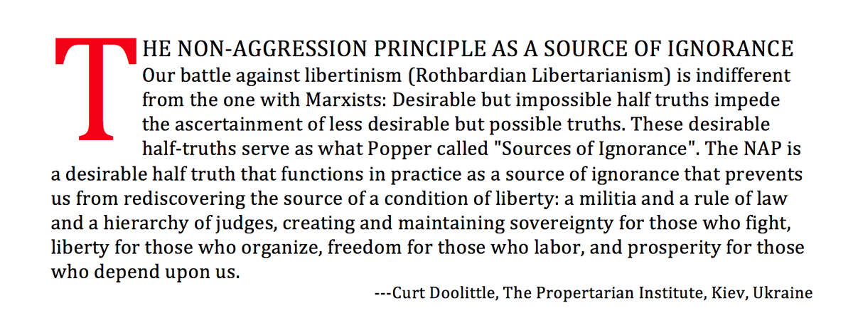 The Non Aggression Principle As A Source of Ignorance