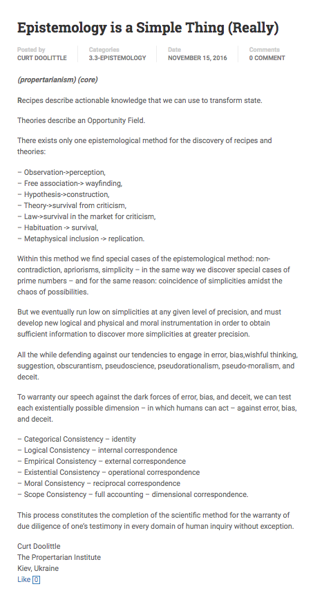 Epistemology Is A Simple Thing (Really)