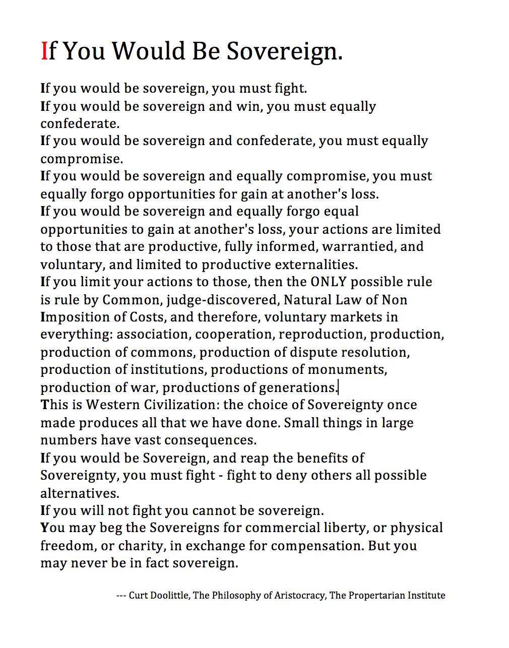 If You Would Be Sovereign