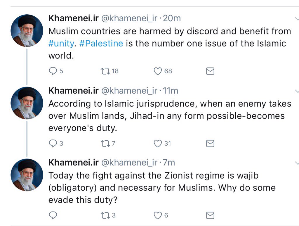 RT @AnshelPfeffer: Just the Supreme Leader of Iran calling upon all Muslims to e
