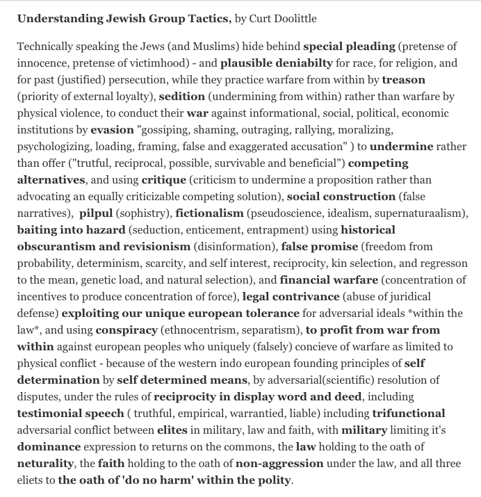 JEWISH GROUP TACTICS This is part of my longer work on the jewish institutionali